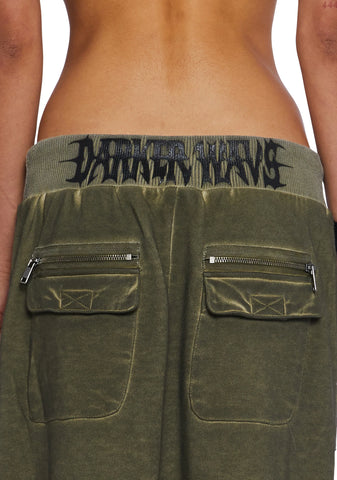 Downbeat Maxi Cargo Skirt - Green