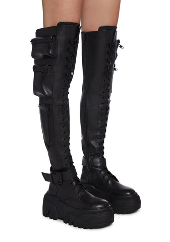 Obsidian Thigh High Boots