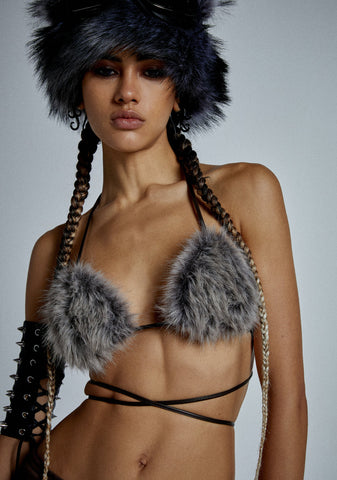 Icy Revival Faux Fur Top - Brown