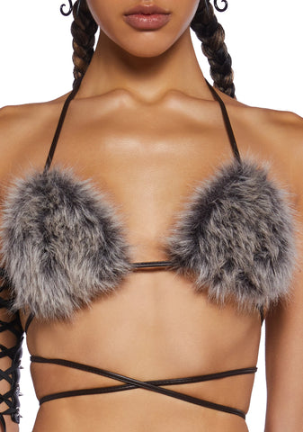 Icy Revival Faux Fur Top - Brown