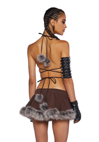 Icy Revival Faux Fur Top - Brown