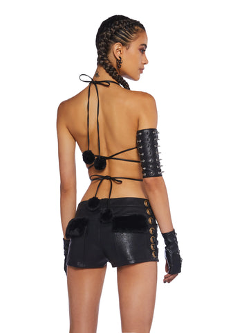 Icy Revival Faux Fur Top - Black