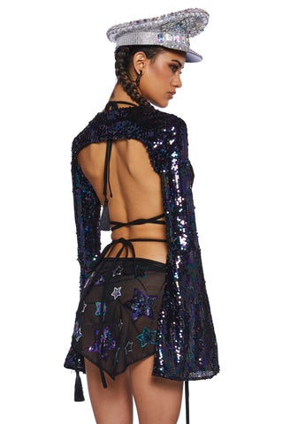 Apocalyptic Rodeo Sequin Shrug - Black