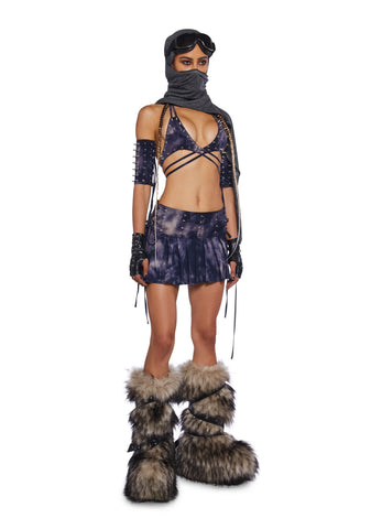 Racy Thoughts Pleated Skirt - Tie Dye