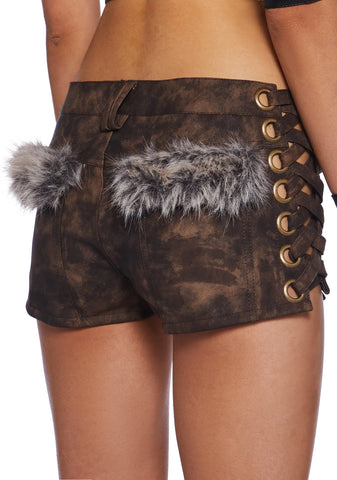 Sand Mirages Booty Shorts - Brown