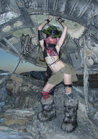 Scorched Earth Utility Mini Skirt - Green