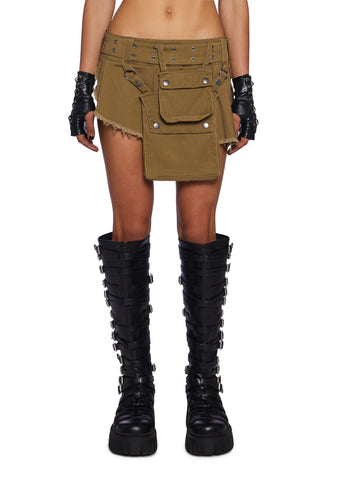 Scorched Earth Utility Mini Skirt - Green