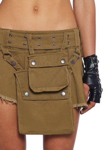 Scorched Earth Utility Mini Skirt - Green