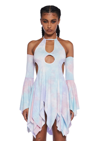 Surreal Mirage Handkerchief Dress - Pink/Purple