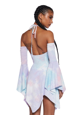 Surreal Mirage Handkerchief Dress - Pink/Purple