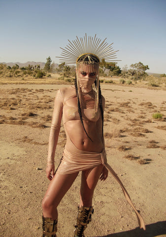 Dreamland Dancer Bodycon Dress - Gold