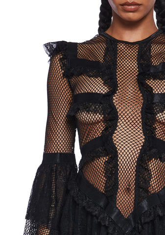 Saints & Sinners Fishnet Mini Dress - Black