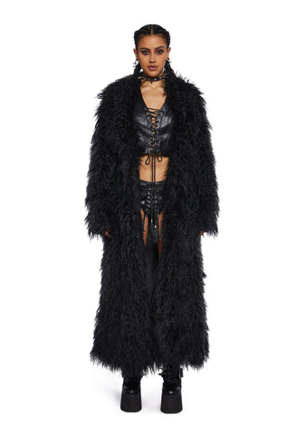 Astro Arctic Faux Fur Coat - Black