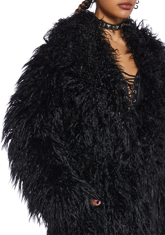 Astro Arctic Faux Fur Coat - Black