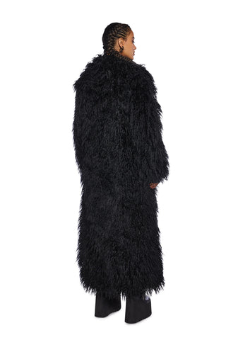 Astro Arctic Faux Fur Coat - Black
