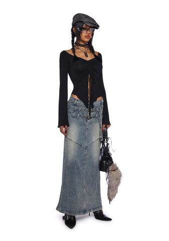 Call It Dreaming Long Sleeve Top - Black