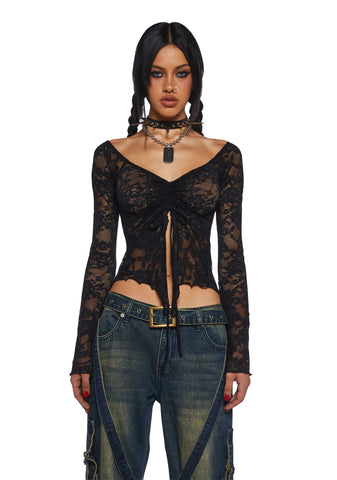 Call It Dreaming Long Sleeve Top - Lace