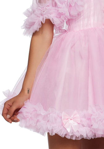 Winter Rose Mini Dress - Pink