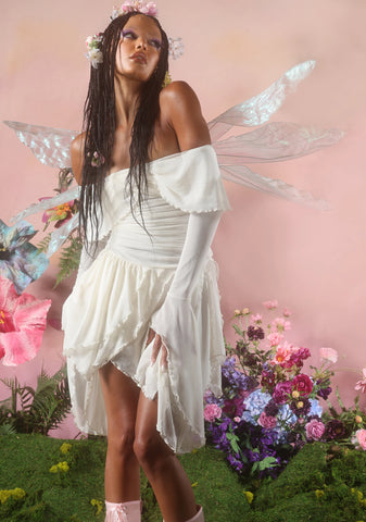 Whimsical Passage Mini Dress - White