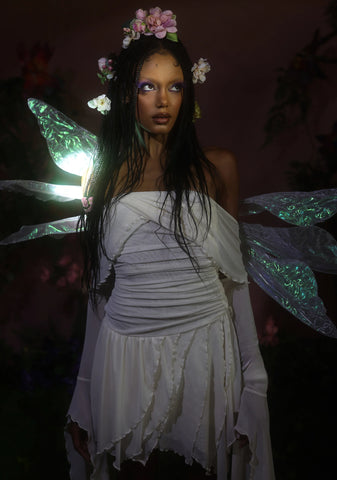 Whimsical Passage Mini Dress - White