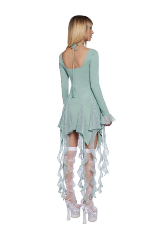 Lost In Fairyland Mini Dress - Green