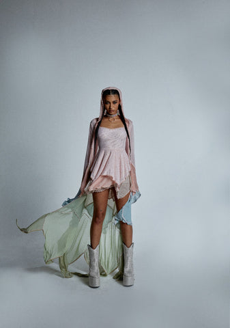 Sparkled Myths Handkerchief Dress - Pink