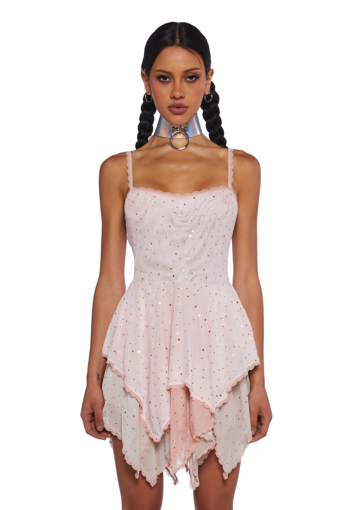 Sparkled Myths Handkerchief Dress - Pink