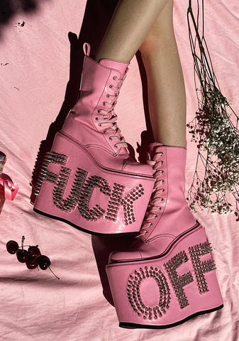 Never Censored Platform Boots - Pink