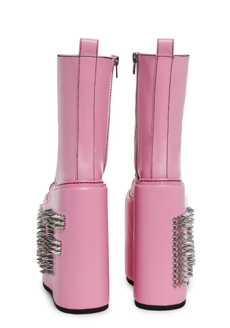 Never Censored Platform Boots - Pink