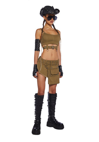 Scorched Earth Utility Bra Top - Green