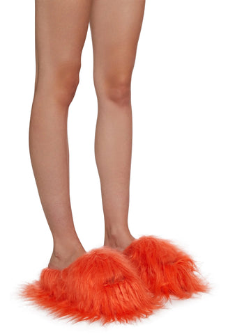 Case Of The Grumpies Fuzzy Slides - Orange