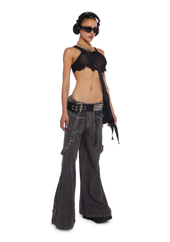 Studded Power Denim Pants