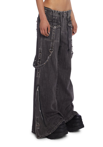 Studded Power Denim Pants