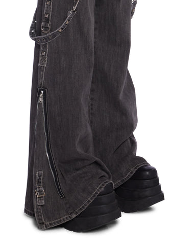 Studded Power Denim Pants