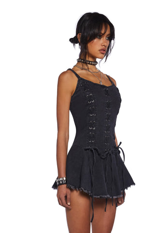 Little Miss Attitude Mini Dress - Black