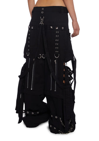 Super Cut Out Wide Leg Pants - Black