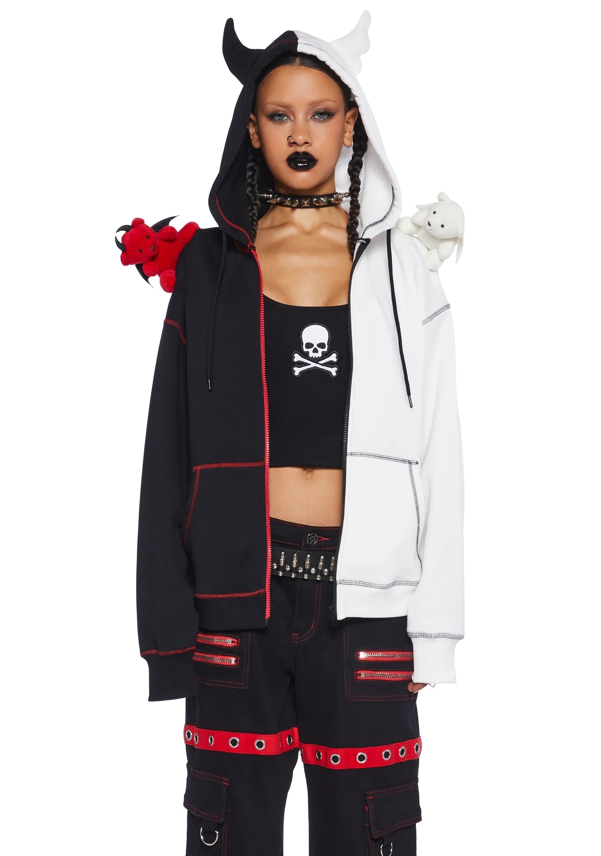 Devil Or Angel Zip-Up Hoodie
