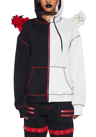 Devil Or Angel Zip-Up Hoodie