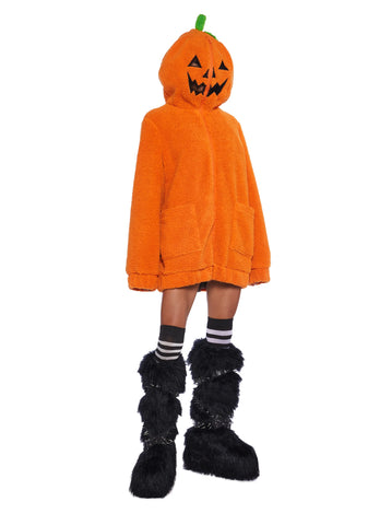 Urban Legend Pumpkin Hooded Sherpa Jacket