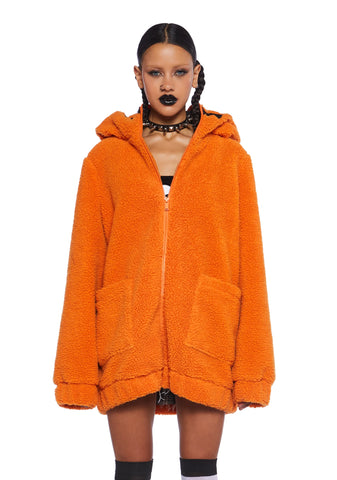 Urban Legend Pumpkin Hooded Sherpa Jacket