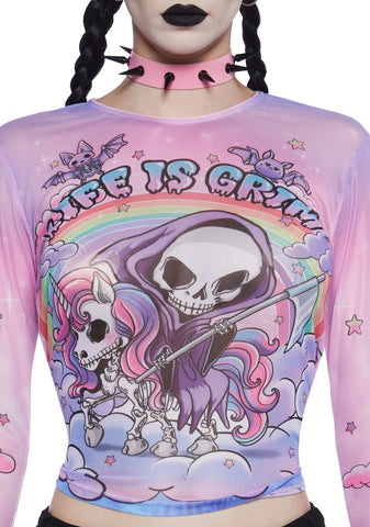 Doomed To Dazzle Long Sleeve Top