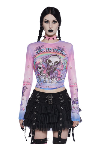 Doomed To Dazzle Long Sleeve Top