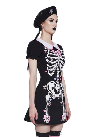 Rattle My Bones Mini Dress - Hearts
