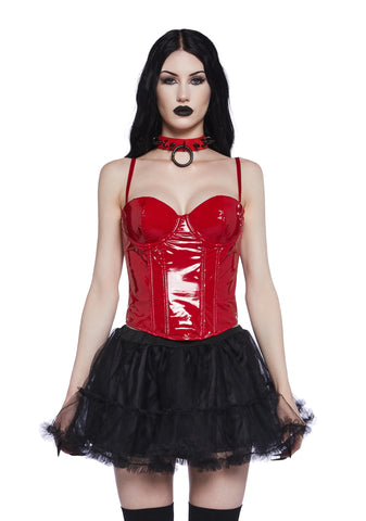 Bold At Night PVC Corset - Red