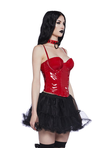 Bold At Night PVC Corset - Red
