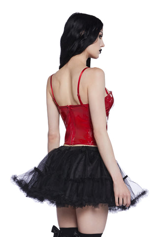 Bold At Night PVC Corset - Red