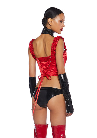 Night Gallery Tank Corset Top - Red