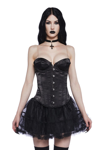 Spooky Nights Strapless Corset Top - Black
