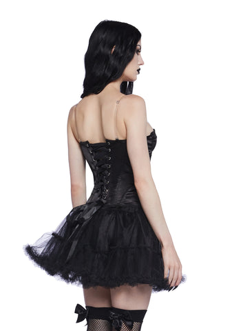 Spooky Nights Strapless Corset Top - Black