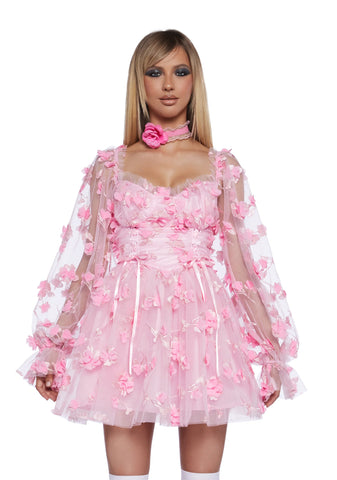Heavenly Affair Babydoll Dress - Floral